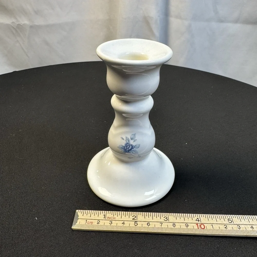 Pfaltzgraff‎ White W/blue Floral Print Candle Holder 5